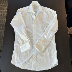 Enzo Custom French Cuff White Shirt - Very Good Condition, Small Mark (Shown)